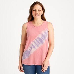 𝅺SUPER Soft Pink & Purple Tie Dye Tank Size M